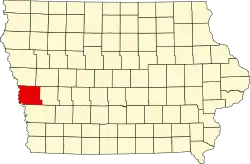 State map highlighting Harrison County