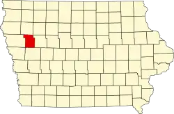 State map highlighting Ida County