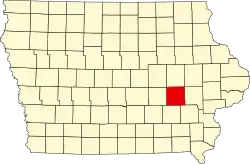 State map highlighting Iowa County