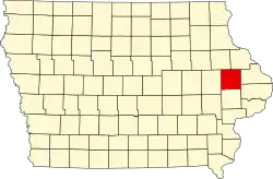 State map highlighting Jones County