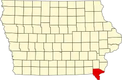 State map highlighting Lee County