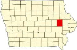 State map highlighting Linn County