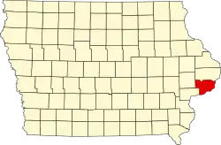 State map highlighting Scott County