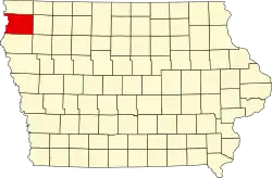 State map highlighting Sioux County