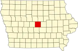 State map highlighting Story County