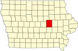 State map highlighting Tama County