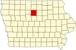 State map highlighting Wright County