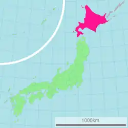 Location of Hokkaidō in Japan