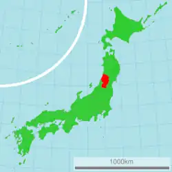 Location of Yamagata in Japan