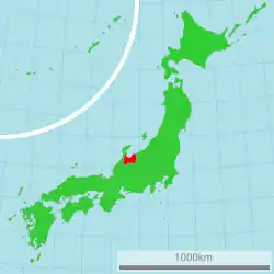 Location of Toyama in Japan