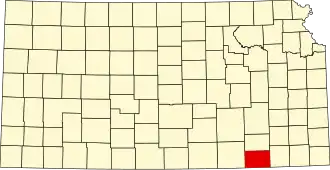 State map highlighting Chautauqua County