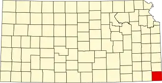 State map highlighting Cherokee County