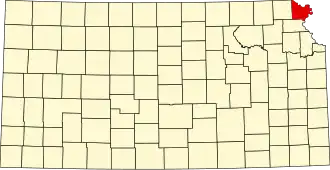 State map highlighting Doniphan County