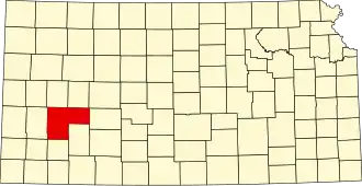 State map highlighting Finney County