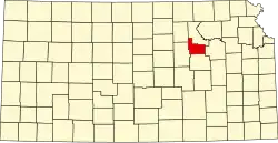 State map highlighting Geary County