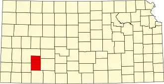 Map of Kansas highlighting Gray County