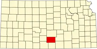State map highlighting Kingman County