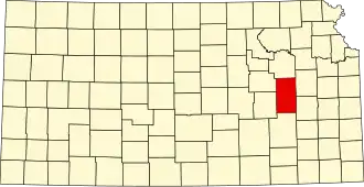State map highlighting Lyon County