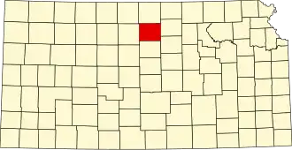State map highlighting Mitchell County