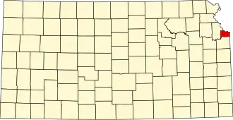 State map highlighting Wyandotte County
