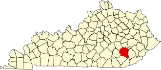 Map of Kentucky highlighting Clay County