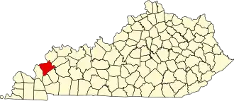 State map highlighting Crittenden County