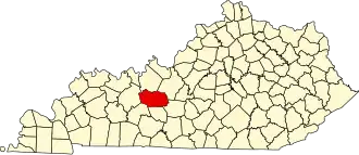 Map of Kentucky highlighting Grayson County