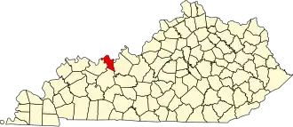 Map of Kentucky highlighting Hancock County