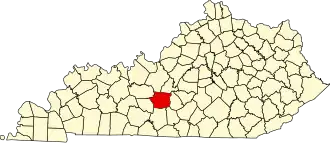 Map of Kentucky highlighting Hart County