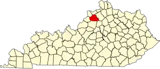 Map of Kentucky highlighting Henry County