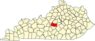 Map of Kentucky highlighting Marion County