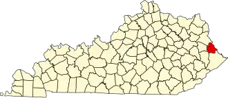 State map highlighting Martin County