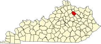 State map highlighting Nicholas County