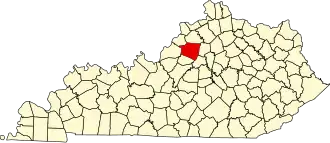 State map highlighting Shelby County