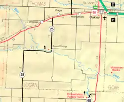KDOT map of Logan County (legend)