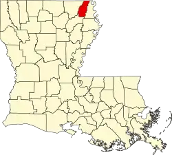 State map highlighting West Carroll Parish