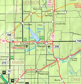 KDOT map of Marion County (legend)