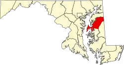 State map highlighting Queen Anne's County