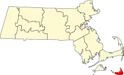 State map highlighting Nantucket County