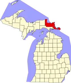 State map highlighting Chippewa County