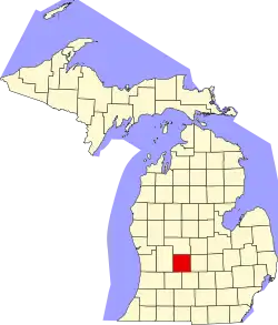 State map highlighting Ionia County