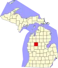 State map highlighting Osceola County