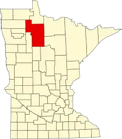 State map highlighting Beltrami County
