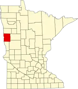 Map of Minnesota highlighting Clay County