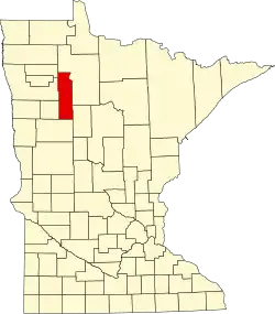 State map highlighting Clearwater County