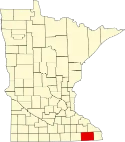 State map highlighting Fillmore County