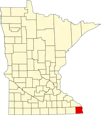 State map highlighting Houston County