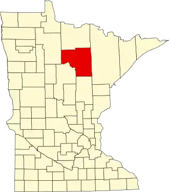 State map highlighting Itasca County