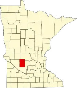 State map highlighting Kandiyohi County