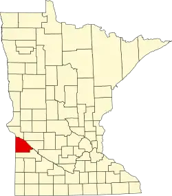 State map highlighting Lac qui Parle County